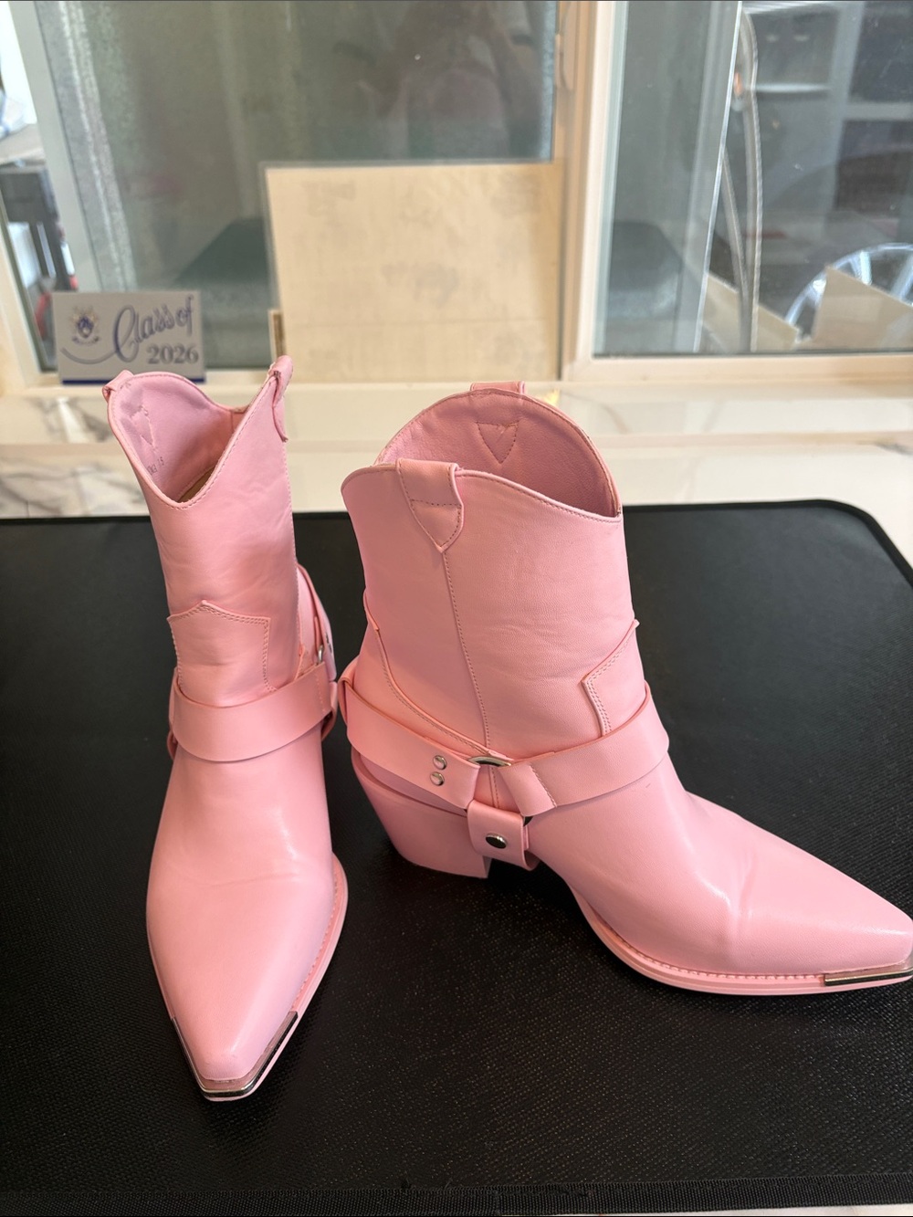 AZALEA WANG PINK WESTERN BOOTS 7 1/2